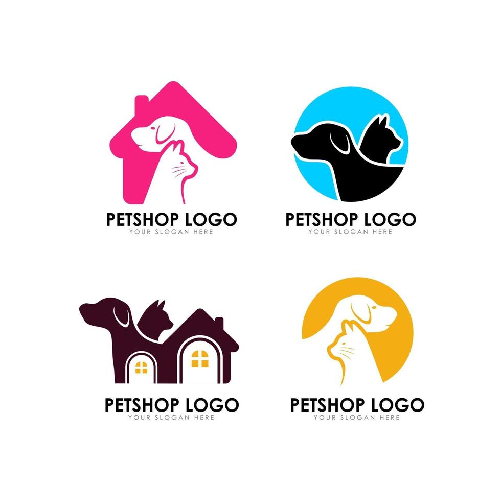 pet shop logo design template vector