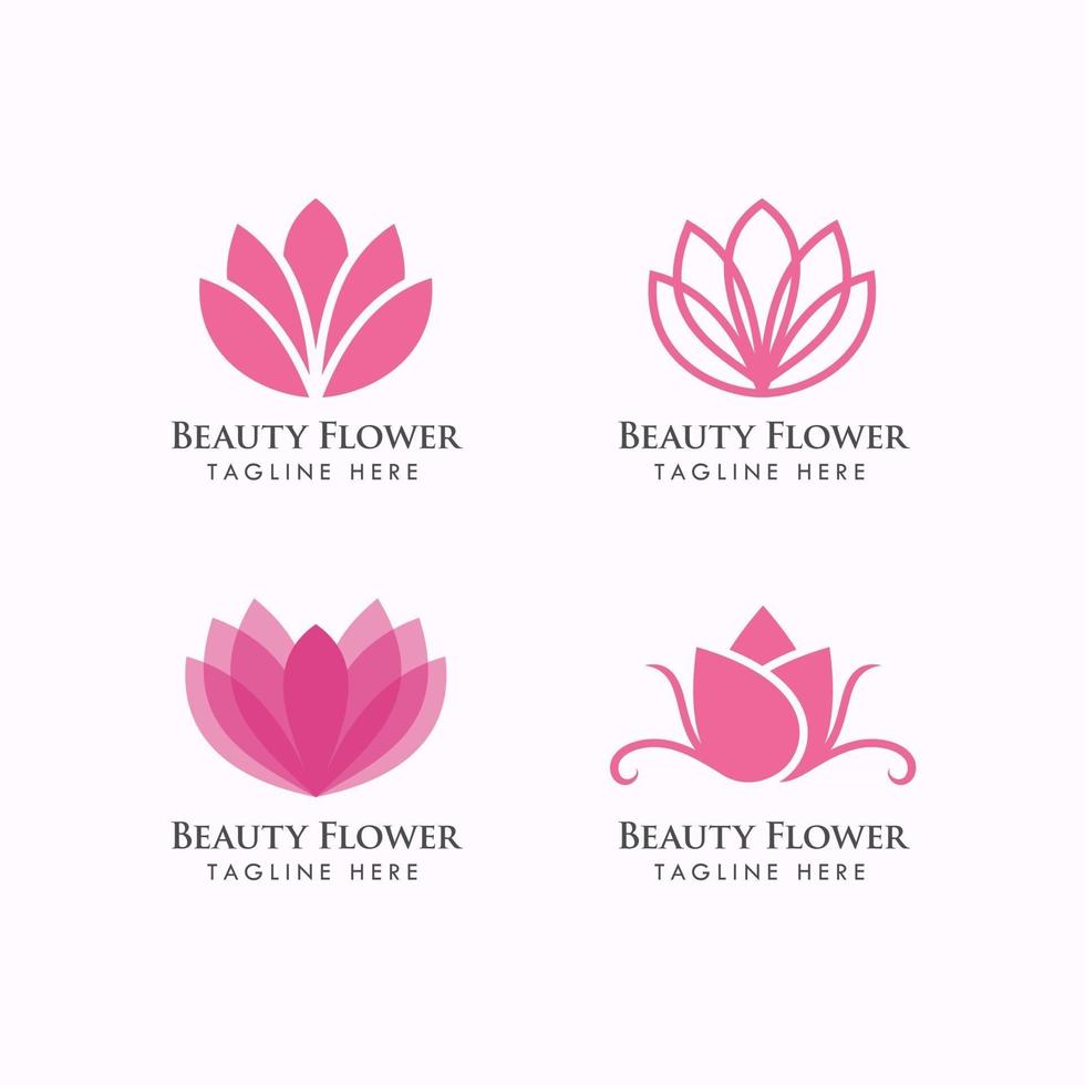 Lotus flower logo icon design template vector