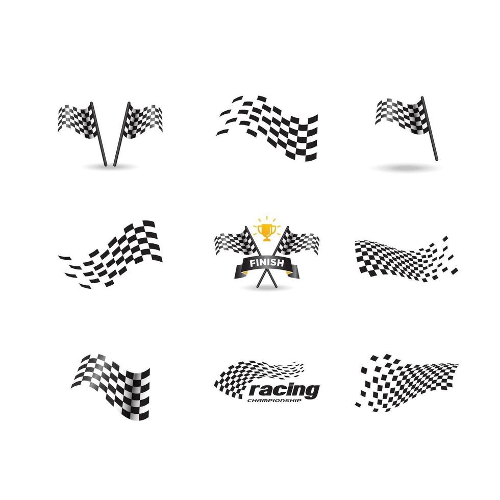 Race flag vector icon symbols