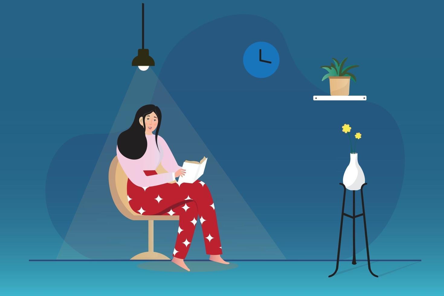Book reading character vector