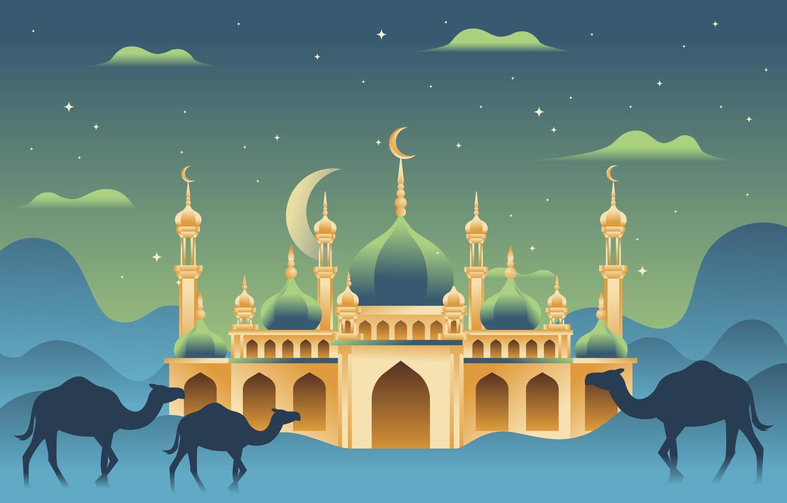 Eid Al Adha Mosque Background vector