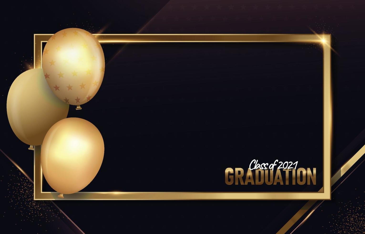 Graduation Photo Frame with Baloon vector