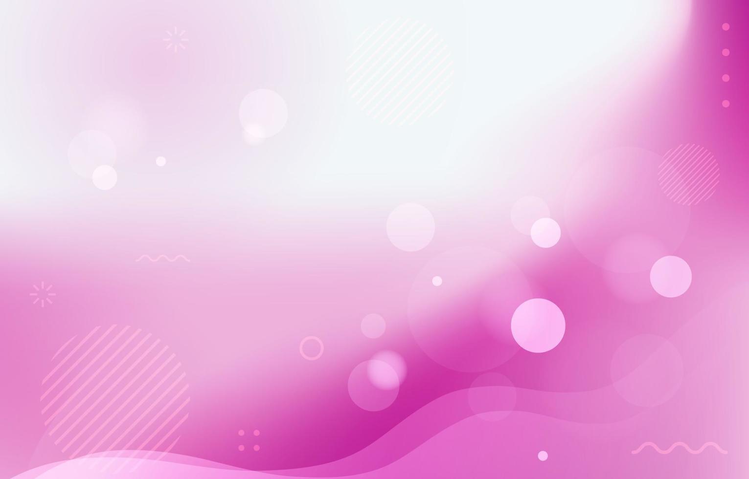 Pink background with bokeh and abstract elements vector