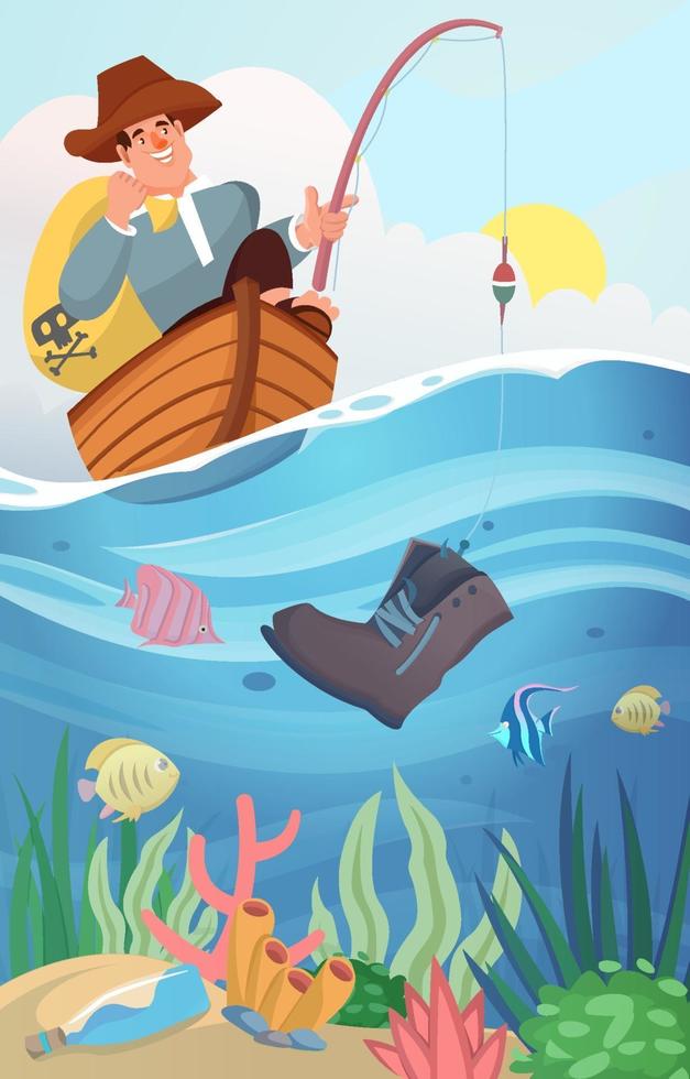 Help Clean The Sea Concept vector