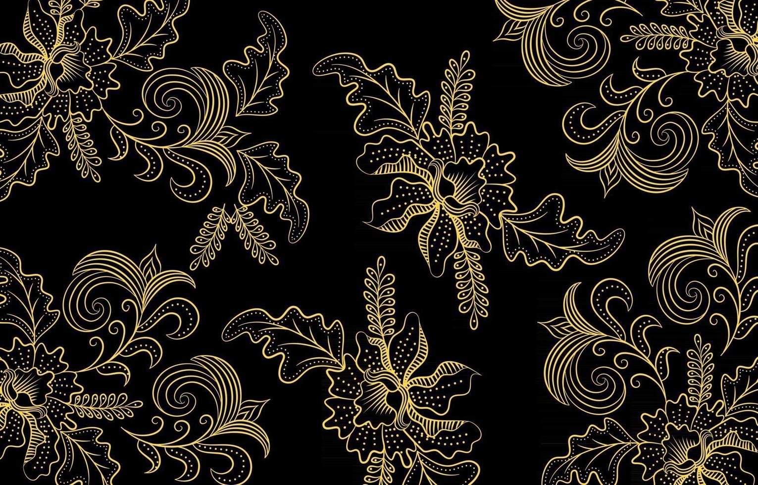 Gold and Black Batik vector