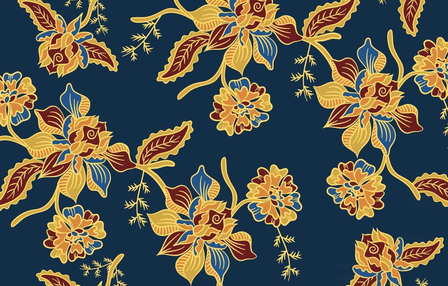 batik con motivos florales vector