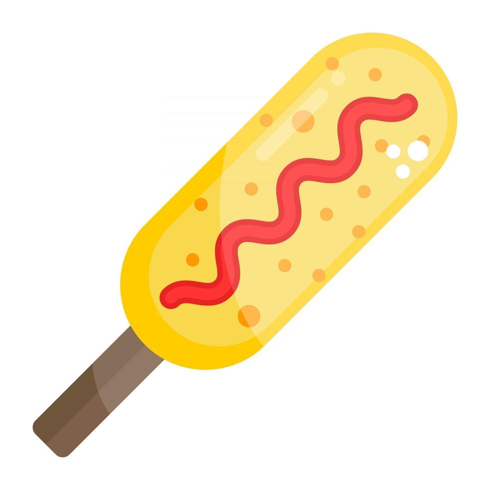 Corn Dog Editable vector