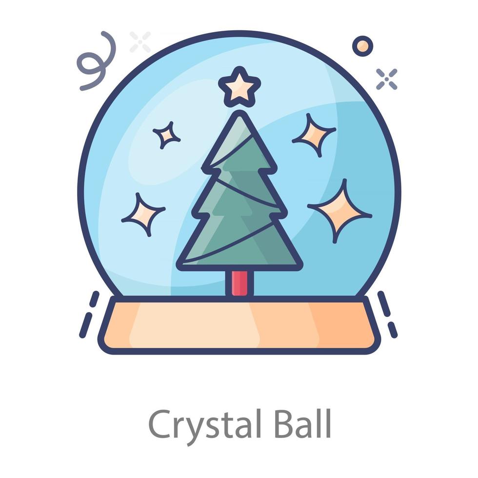 bola de cristal dentro del árbol vector