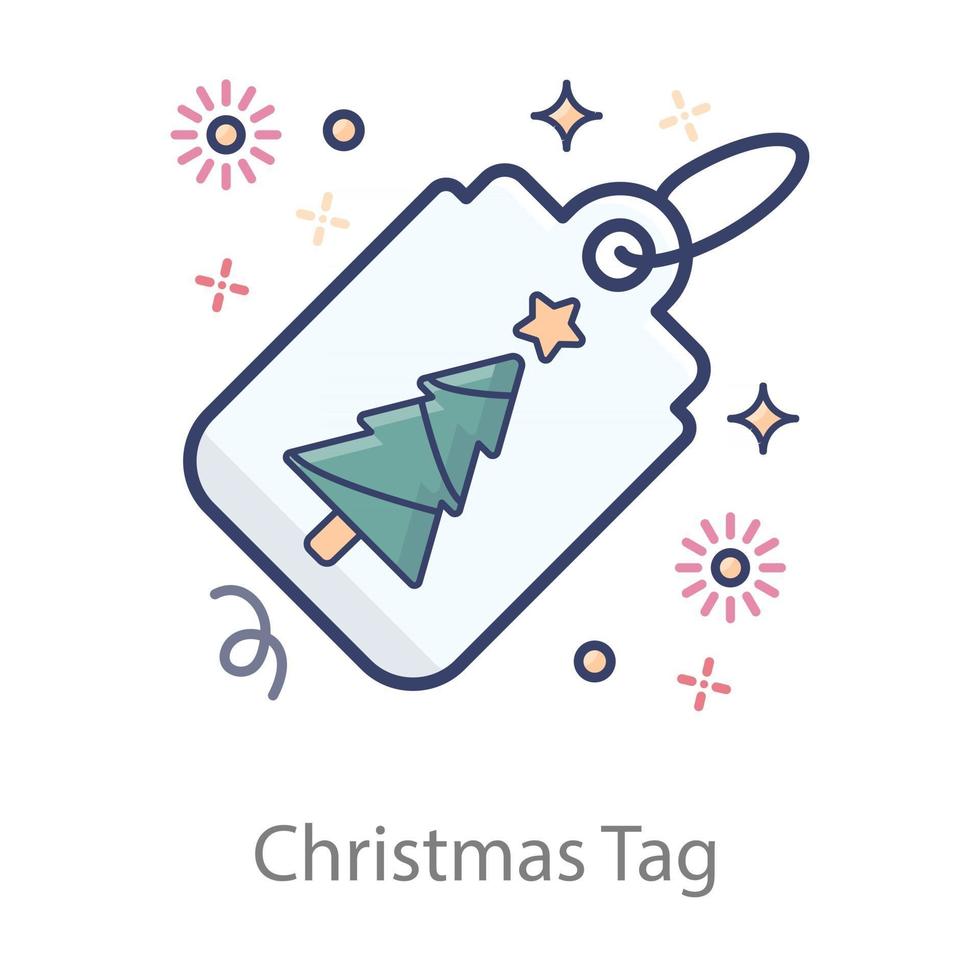 Christmas Tag in Modern vector