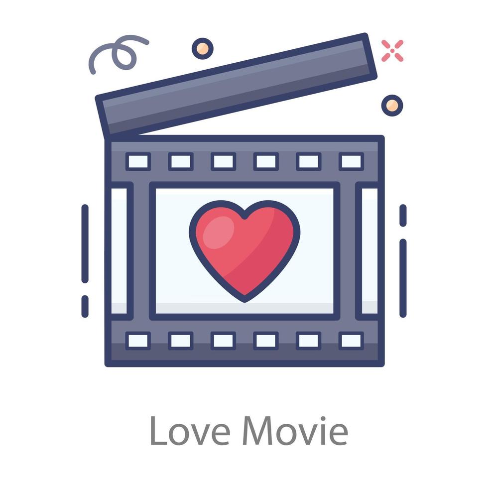 claqueta de cine de amor vector