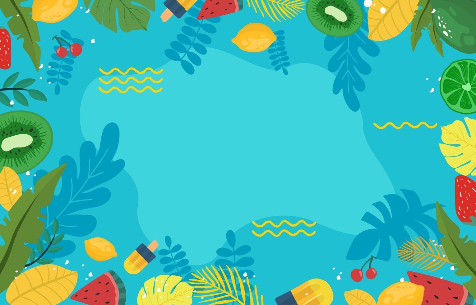 fondo de frutas de verano vector