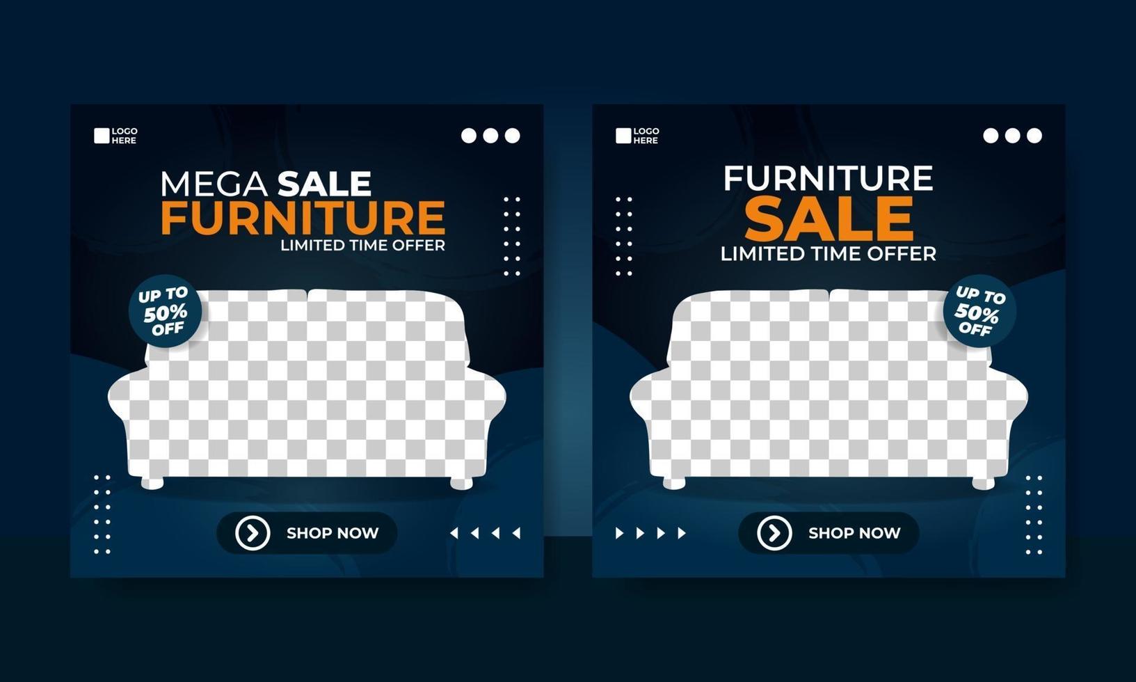 Flyer or social media post template furniture themed vector