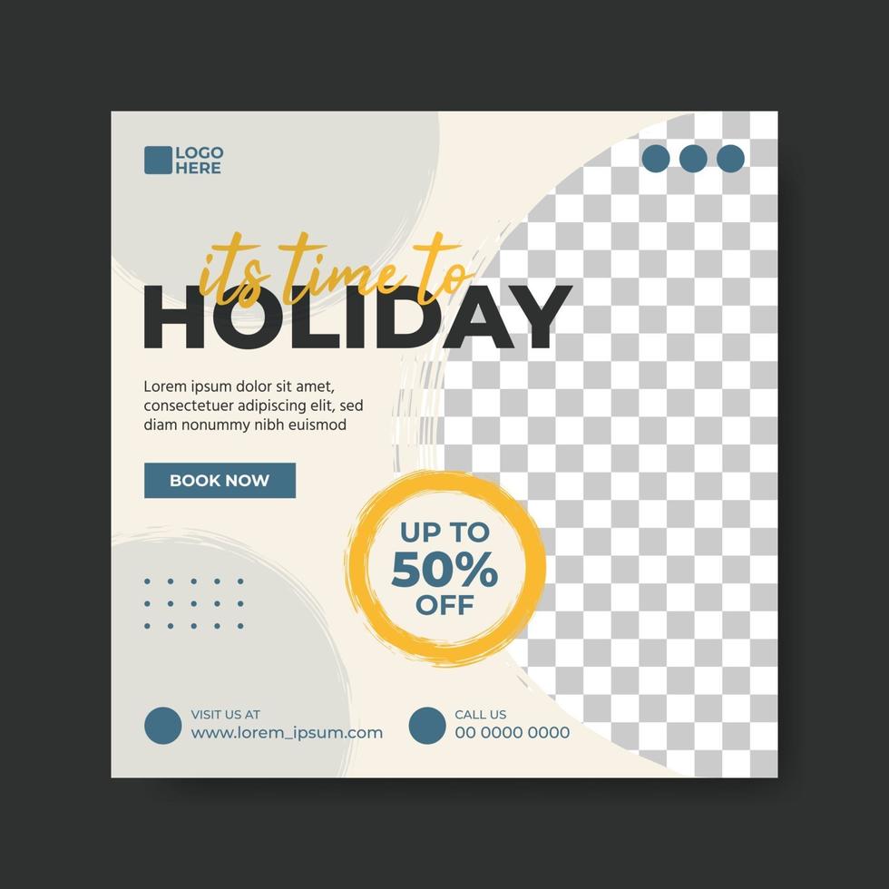 Flyer or social media post template travel themed vector