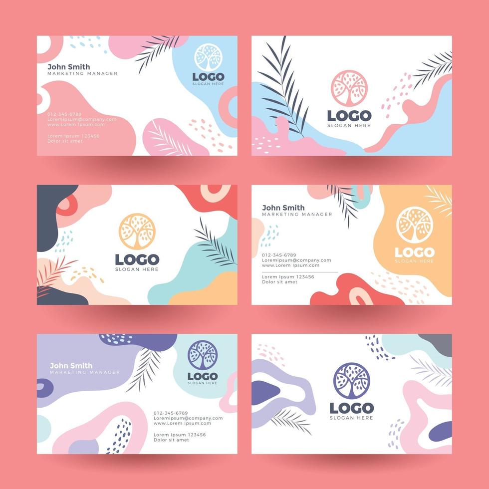 Cellular and Plants Themed Name Cards For Business vector
