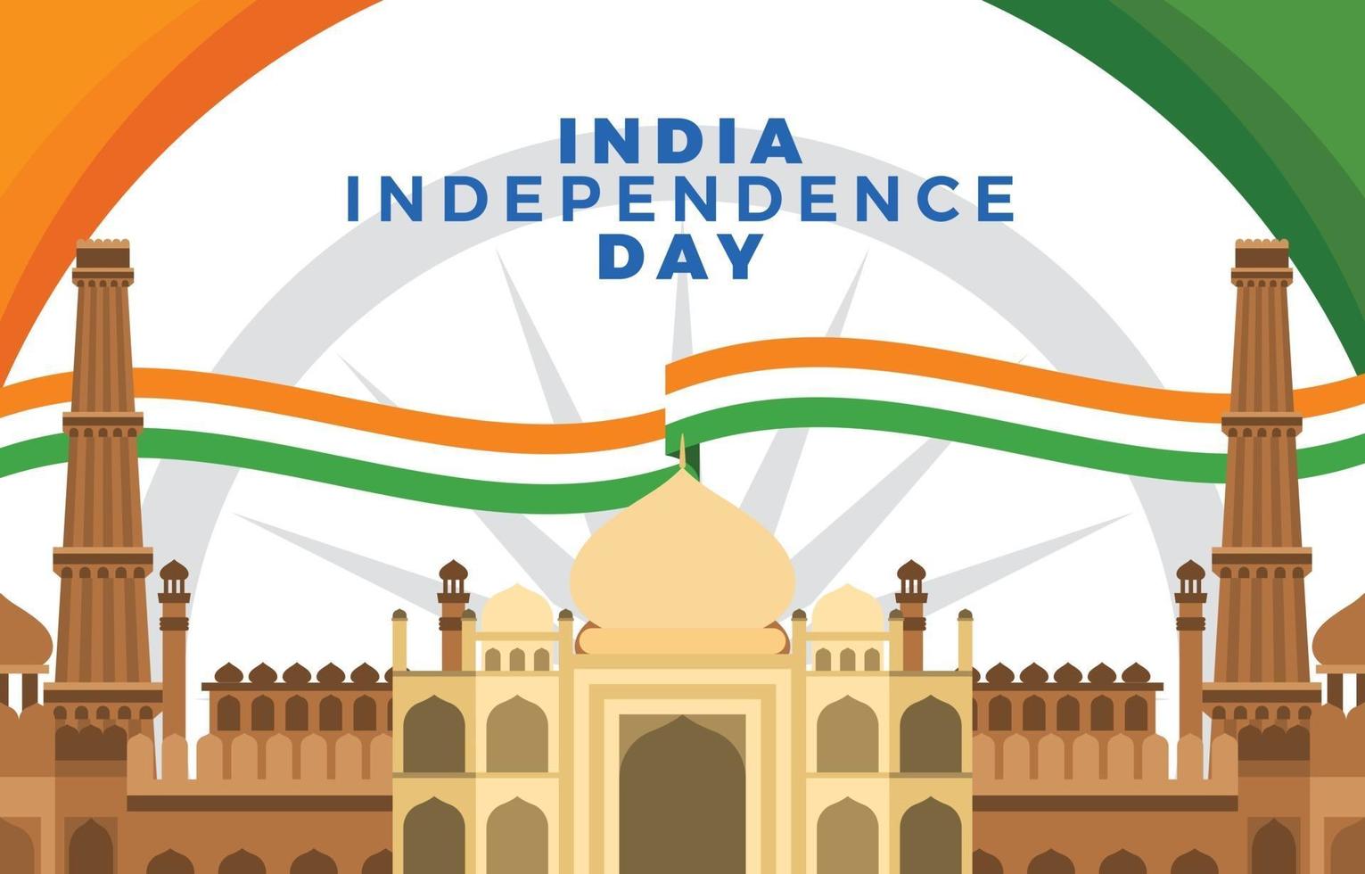 Indian Landmark Representing Independence Day vector