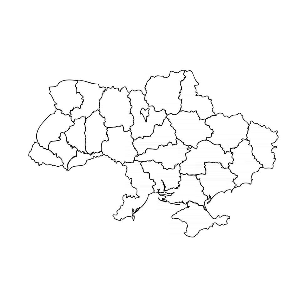 Doodle Map of Ukraine With States vector