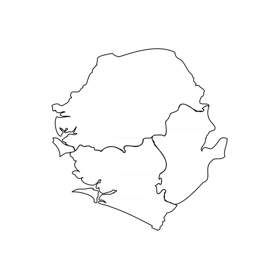 Doodle Map of Sierra Leone With States vector