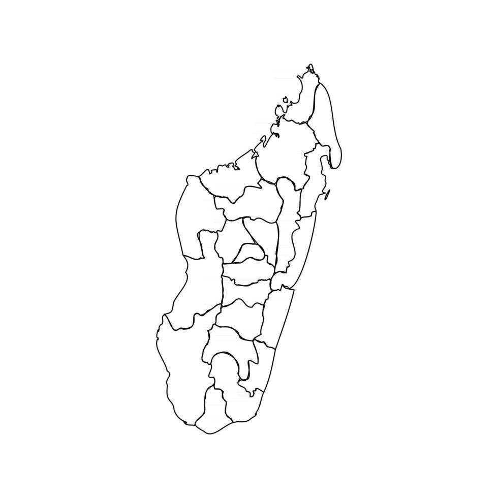 Doodle Map of Madagascar With States 2550810 Vector Art at Vecteezy