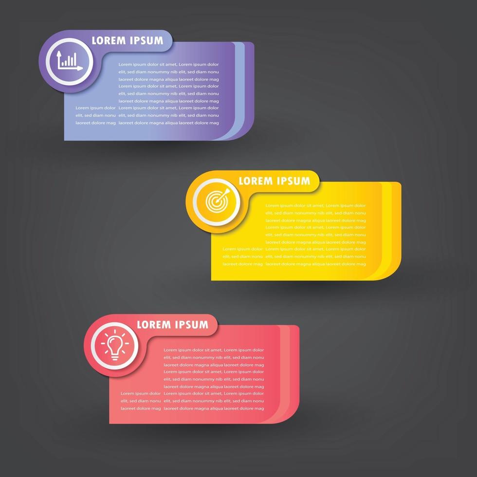 modern text box template banner Infographics vector