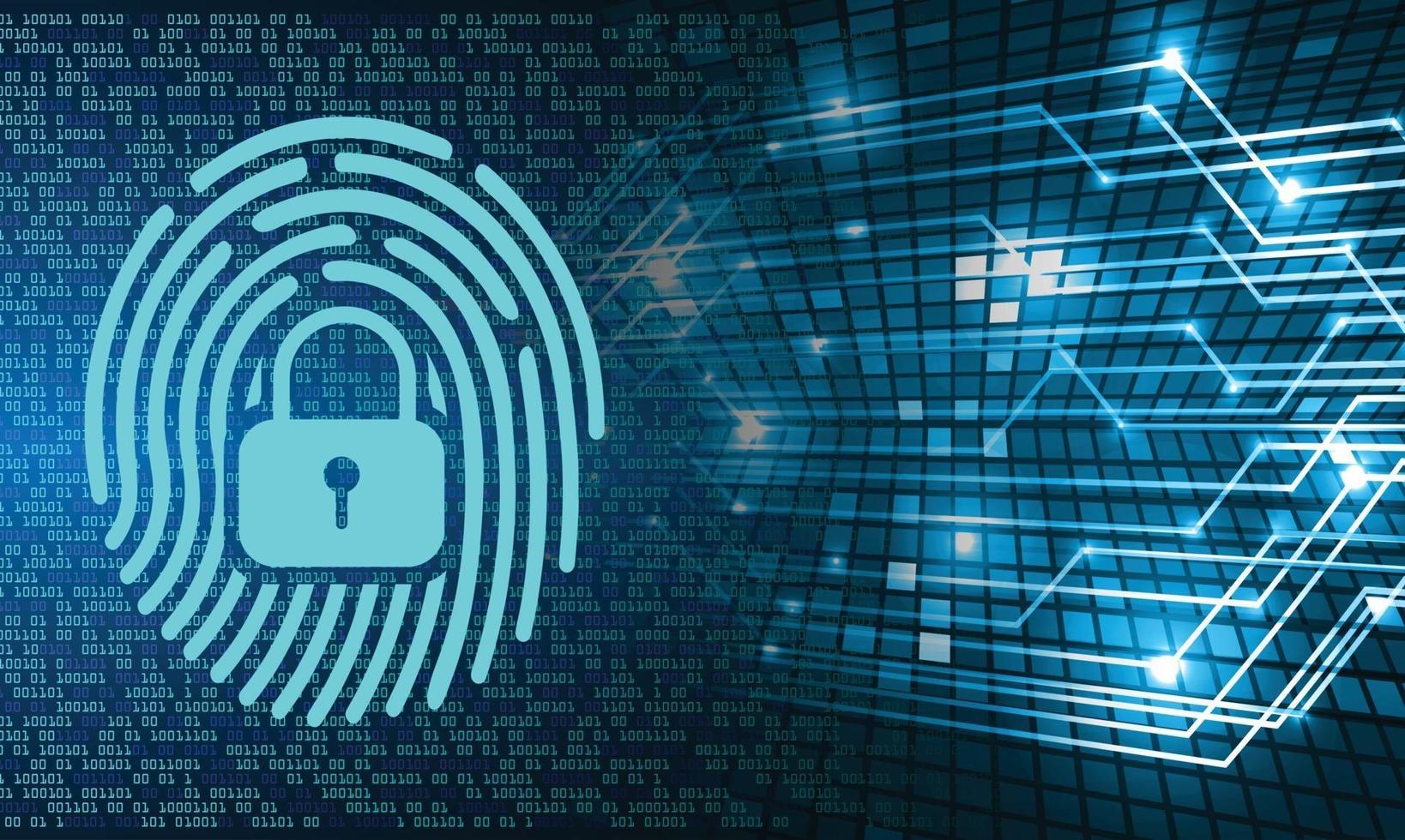 Finger print network cyber security background vector