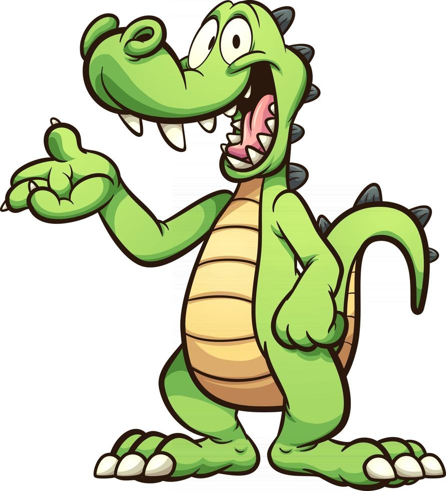 Cartoon green crocodile vector