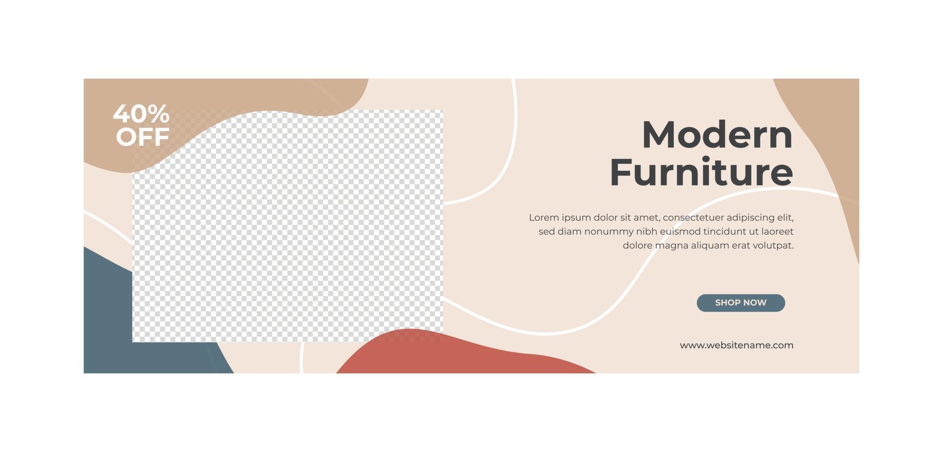 Furniture cover page template vector