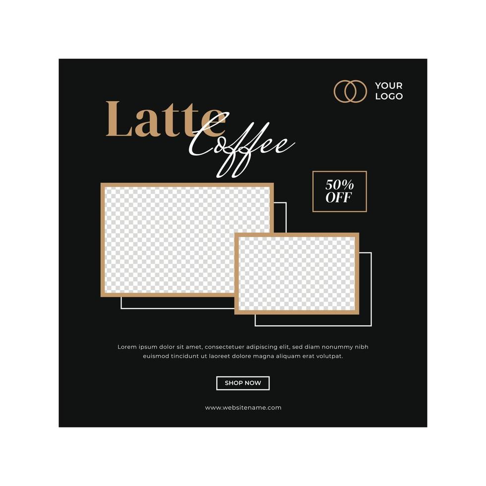 Coffee shop post template vector