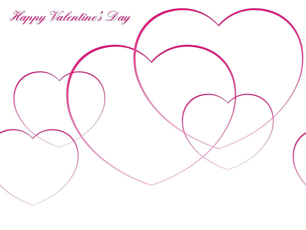 Fondo de vector de día de San Valentín sin costuras con finas formas de corazón rosa sobre un fondo blanco