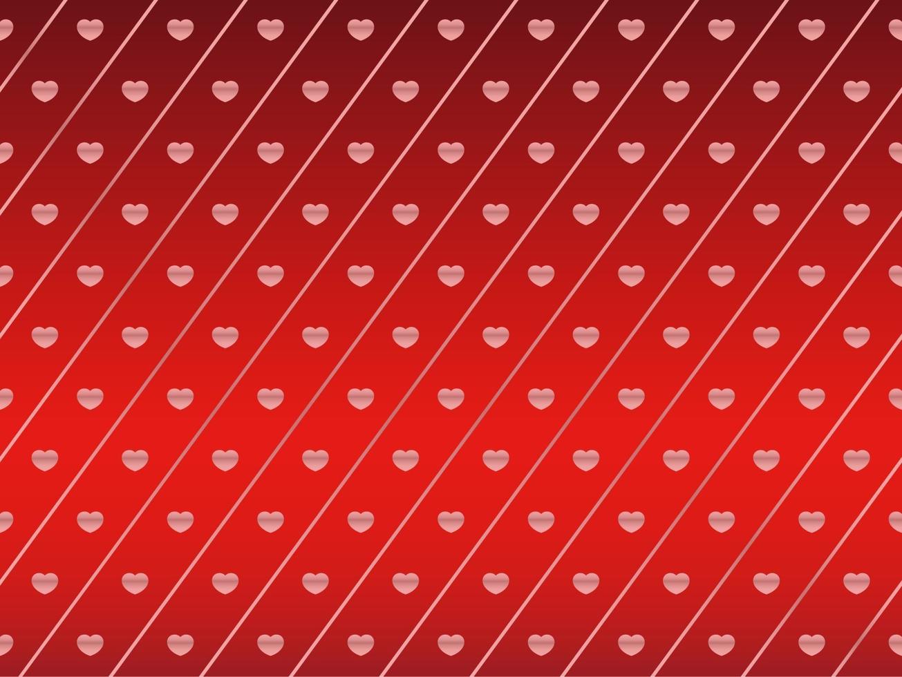 Valentines Day Seamless Vector Background Illustration With Gold Heart Pattern On A Red Background