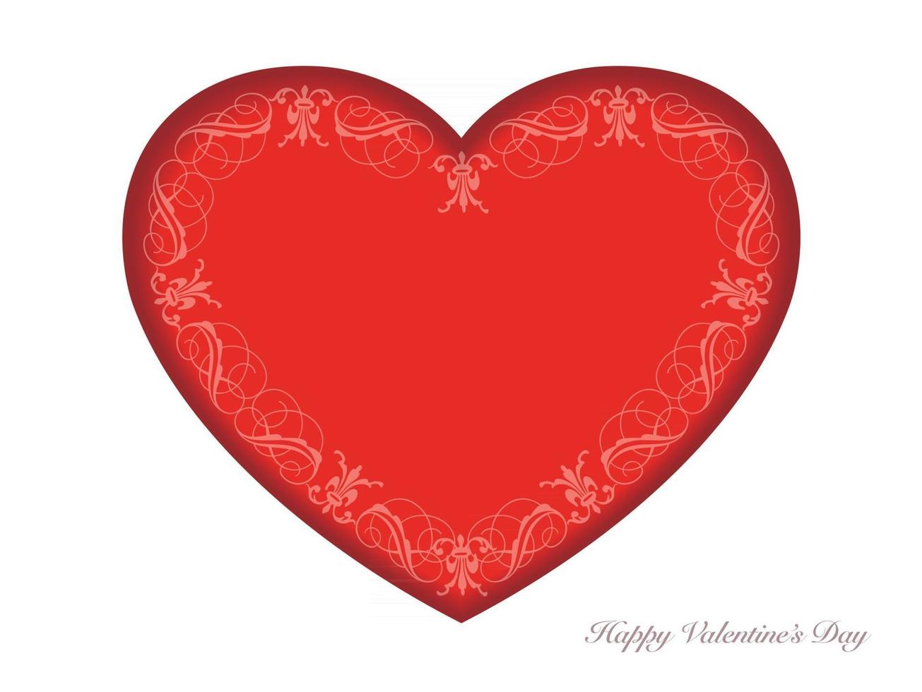 Valentines Day Vector Card Template With A Red Recessed Heart Shaped Text Space On A White Background