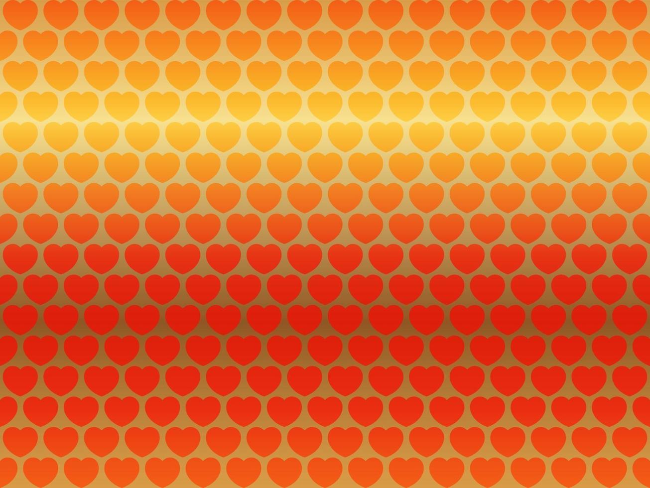 Valentines Day Seamless Vector Background Illustration With Red Heart Pattern On A Reflective Gold Background