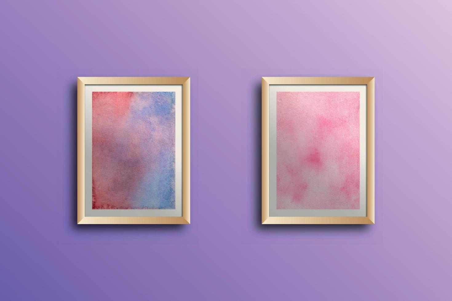 Set of watercolor hand painted background texture Wall art aquarelle abstract emerald backdrop horizontal template vector