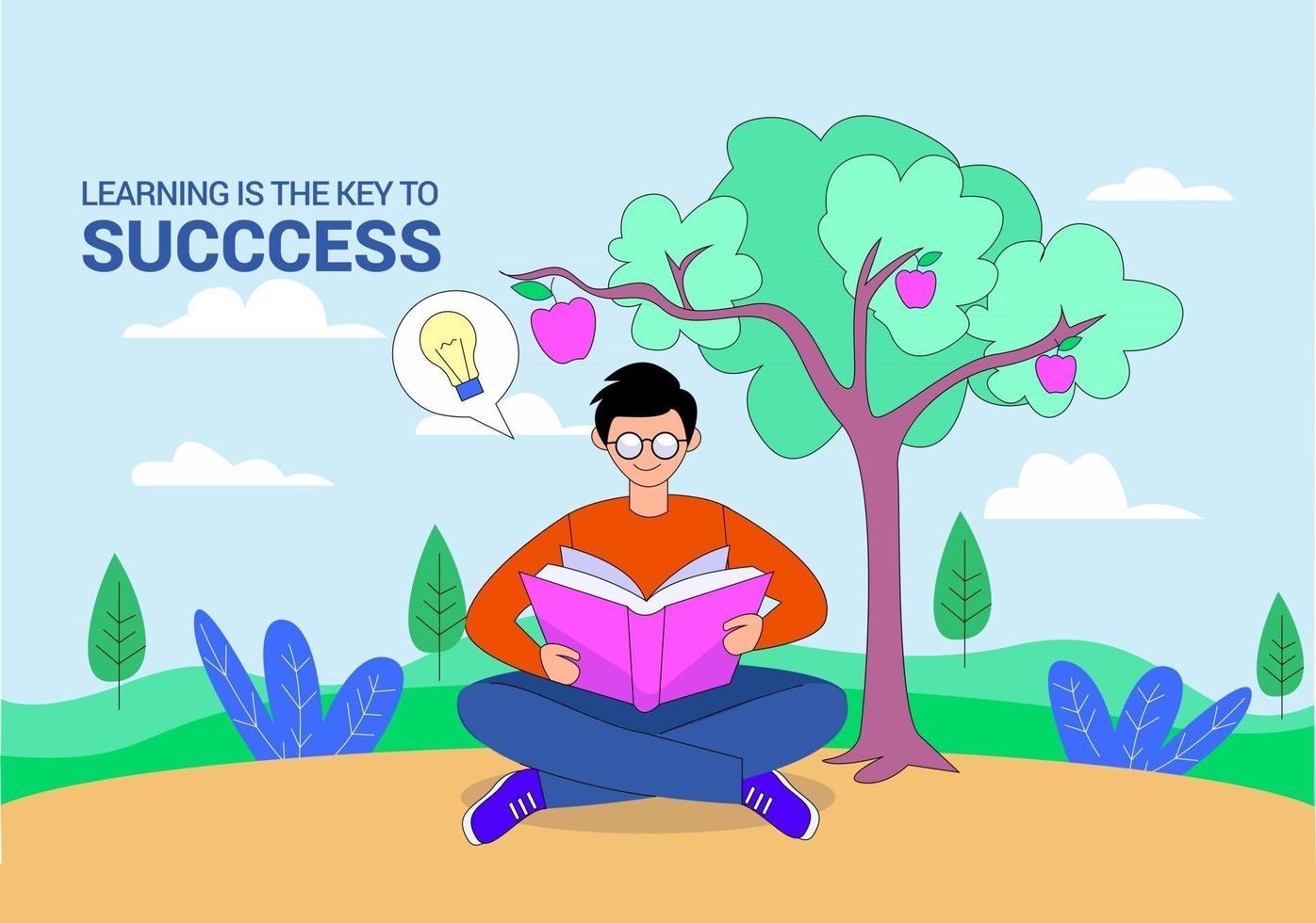 Book reading illustration concept vector