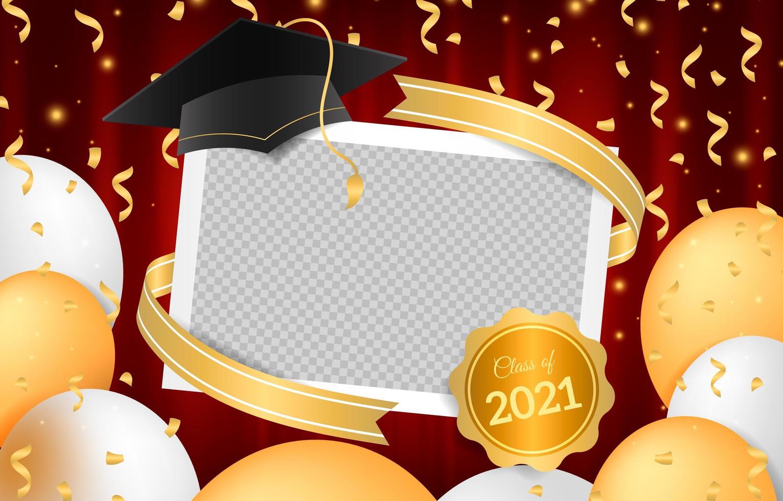 Realistic Graduation Photobooth Photoframe vector