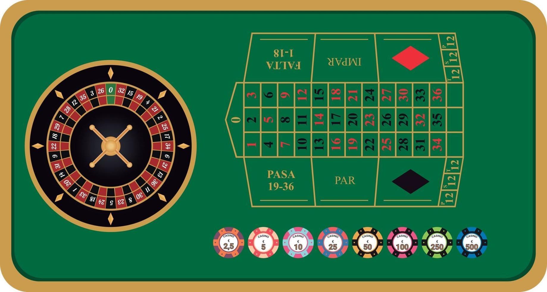 French roulette vector illustration