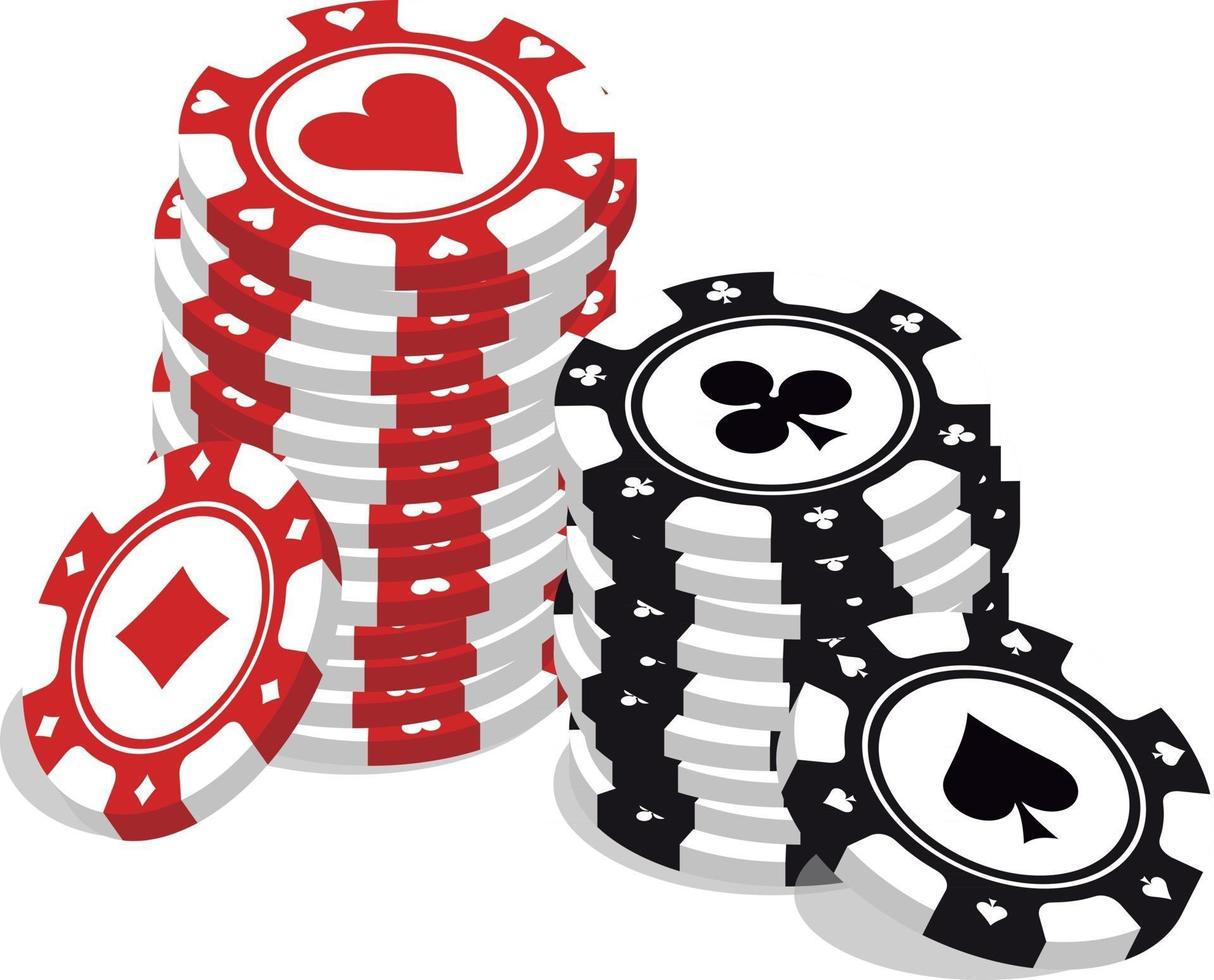 lots of poker chips vector