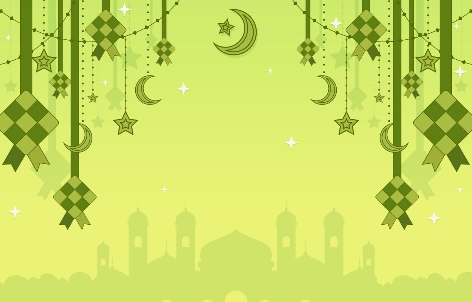 Ketupat Background with Stars vector