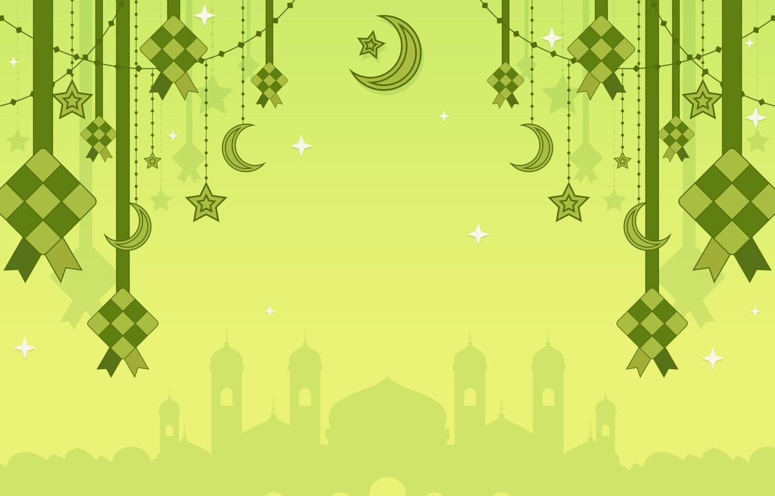 Ketupat Background with Stars vector
