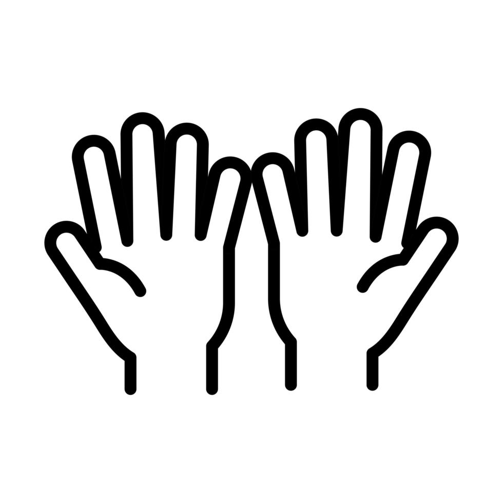personal hand hygiene hands palms disease prevention and health care line style icon vector