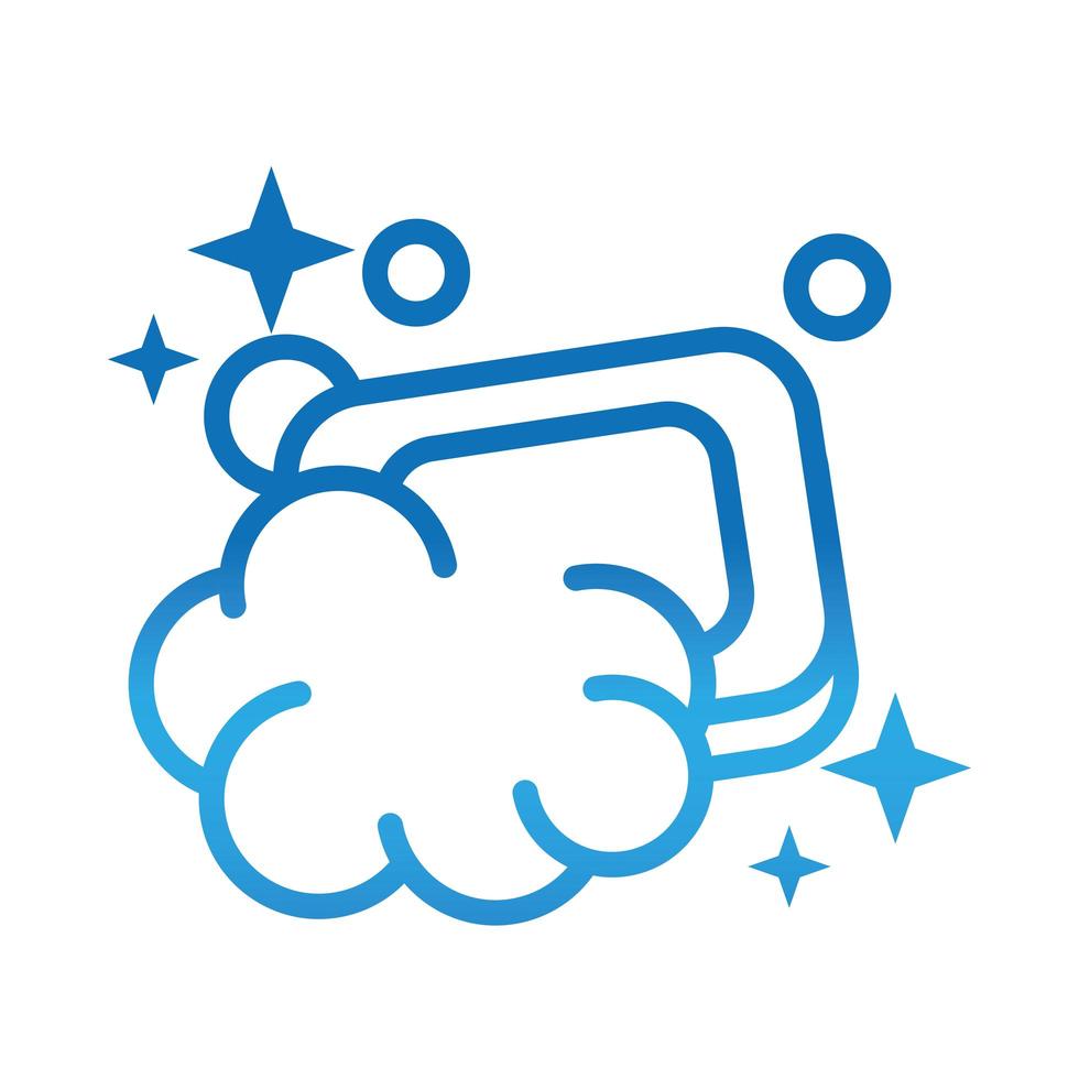 soap foam bubbles hygiene gradient style icon vector