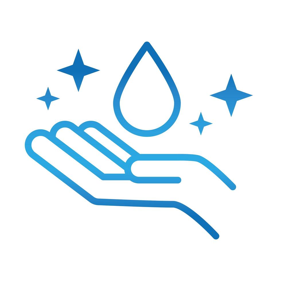 personal hand hygiene wet hands disease prevention and health care gradient style icon vector