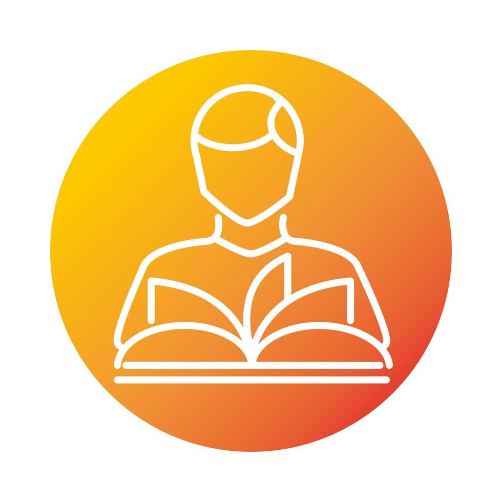 avatar reading a book online education and development elearning gradient style icon vector