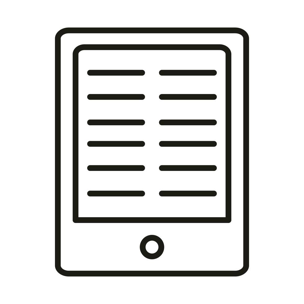 tablet lesson homework online education and development elearning line style icon vector