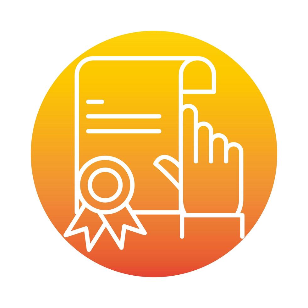 certificate click success online education and development elearning gradient style icon vector