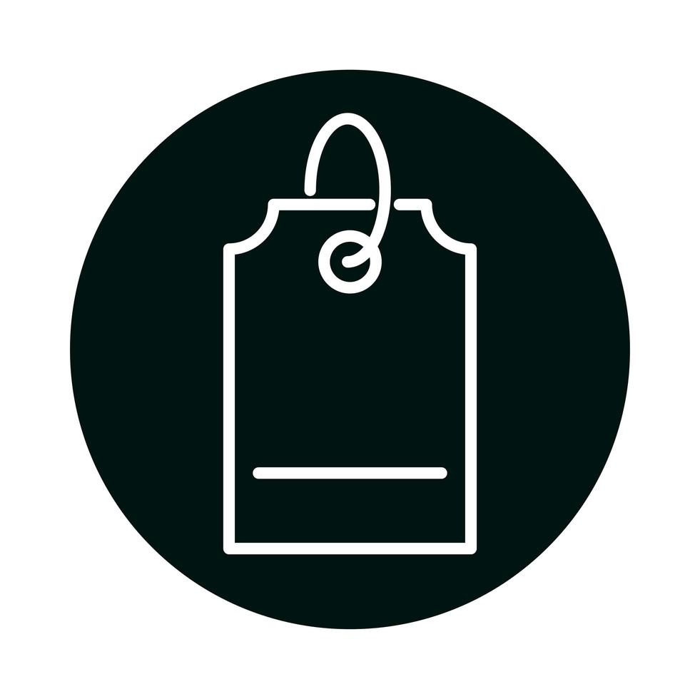 shopping price label block and line style icon vector design