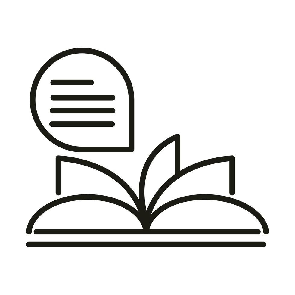 libro de lectura en línea educación y desarrollo elearning icono de estilo de línea vector