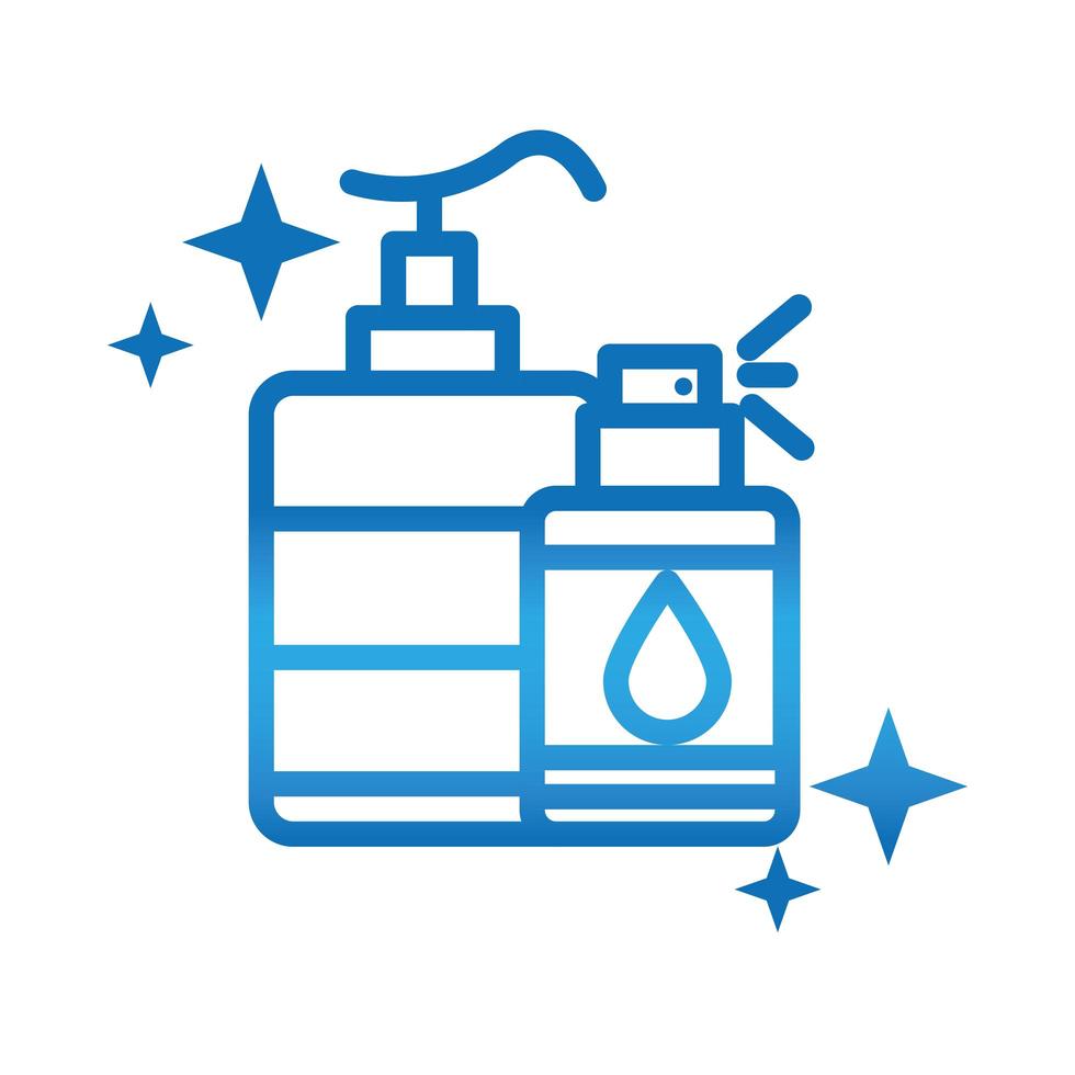 personal hand hygiene sanitizer gel spray bottle disease prevention and health care gradient style icon vector