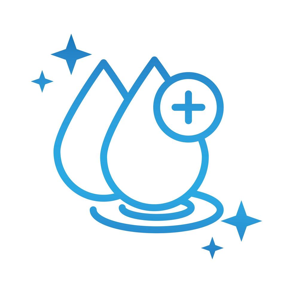 personal hand hygiene water drops disease prevention and health care gradient style icon vector