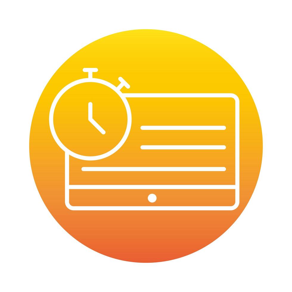 website clock time connection online education and development elearning gradient style icon vector