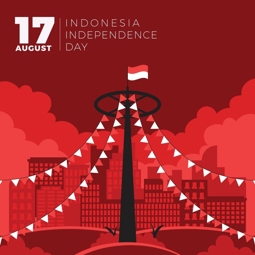 Climbing Tower Event on 17 August Independence Day vector